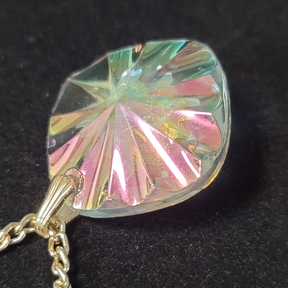 VINTAGE aurora crystal Germany sun necklace rare - Picture 10 of 15